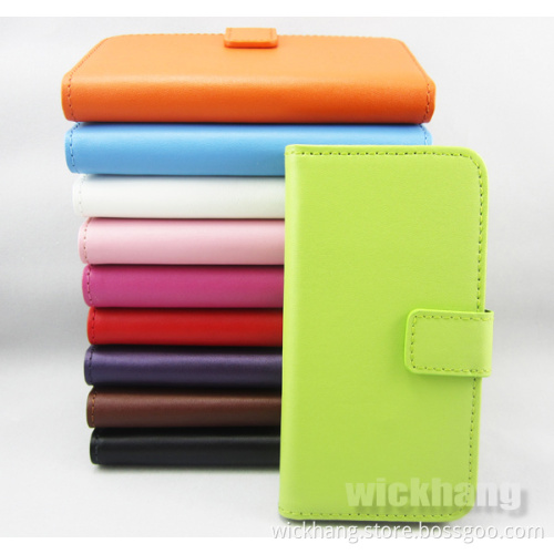 Genuine Leather Wallet Flip Case with Card Holder Stand for iPhone 5 5g